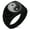 Black, variant on Stainless Steel Paisley Yin Yang Chevron Pattern Biker Style Polished Ring