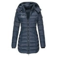 thumbnail image 2 of UPPADA Women's Warm Winter Coat Long Puffer Overcoats Waterproof Zipper Jackets Mid-Length Puffer Jacket with Pockets Navy,3xl Winter Coat for Women, 2 of 3