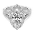 thumbnail image 4 of IGI Certified 4 Carat Marquise Shape Lab Grown Diamond Engagement Ring | 14K White Gold | Opulenté Antique Halo Diamond Ring | FG-VS Quality Friendly Diamonds, 4 of 6