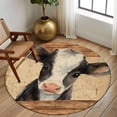 thumbnail image 2 of Round Rug 7Ft Washable Non-Slip, Farmhouse Cow Circle Area Rugs for Living Room Bedroom, Country Vintage Animals Wooden Grain Indoor Floor Mats Carpet Runner for Home Decor Aesthetic, 2 of 8