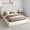 Off-White, variant on Uforic King Size Velvet Upholstered Platform Bed Frame, Modern Cloud Soft Bed with Rounded Corner Headboard & Footboard, Black