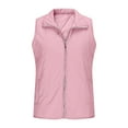 thumbnail image 5 of Otntypg Women's Quilted Vest Fall Winter Lightweight Casual Stand Collar Full Zip up Padded Gilet Sleeveless Down Jackets Coats Outwear with Pockets Pink M, 5 of 8