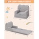 thumbnail image 3 of Para niños' 2-in-1 convertible couch: teddy fleece fabric para niños pequeños sofa chair, soft fold-out couch lounger para playroom, nursery, birthday gift - green, 3 of 7