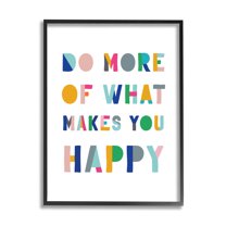 Stupell Industries What Makes You Happy Phrase Kids' Block Typography, 11 x 14, Design by CAD Designs