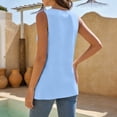 thumbnail image 6 of Linen Tank Tops for Women Summer 2026 Lace V Neck Sleeveless T Shirts Beach Boho Tops Casual Blouses,Sky Blue ,M, 6 of 6