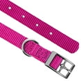 thumbnail image 3 of Jeffers Solid Web Nylon Dog Collar with Nickel Plated Hardware, 5/8"Wx10"L - Adjustable Durable Nylon Pet Collar for Small to Medium Dog, Perfect for Walking, Training, Travel, & Outdoor - Hot Pink, 3 of 5