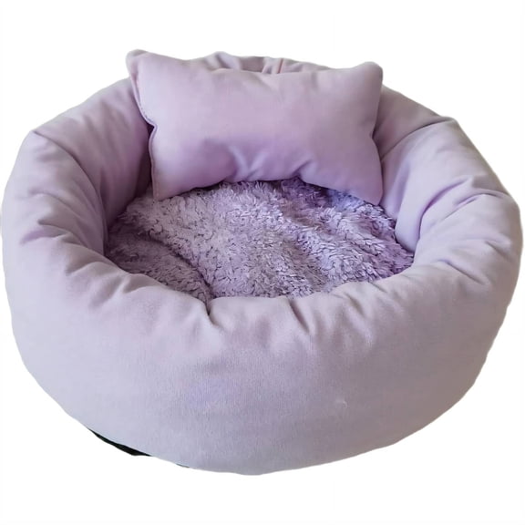 XIBUFE 2026 New Cat Beds Tart-Shaped Design Cat Beds for Indoor Cats Cozy Pet Bed Cat Beds & Furniture Soft Filling for Indoor Use Sleeping Resting Home Purple 40Cm