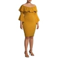 thumbnail image 3 of Ella Samani Women's Plus Size Off the Shoulder Bell Sleeve Dress, 3 of 6