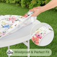 thumbnail image 5 of Pioneer Flower Floral Print Pattern Round Fitted Tablecloth with Elastic Edge,Dining Table Cover Waterproof,Outdoor Round Tablecloth for Camping,Dining,Indoor and Outdoor, 5 of 7