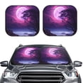 thumbnail image 2 of Windshield Sun Shade, Purple Moon Tree Night Sky Foldable Car Sun Shade Windshield for Front, 2 Pieces, 2 of 7
