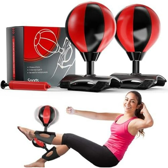 Sit Up Boxing Balls, Speed Punching Bag, Solid Ab and Arm Workout Equipment for Your Home, More Exercise Fun Than an Ab Machine or Ab Roller, Get Abdominal Gym Equipment Right in Your Home (2 Pack)