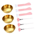 thumbnail image 4 of Juego de cuencos para mezclar mascarillas faciales y kit de brochas aplicadoras para el cuidado de la piel en casa. Oro, 4 of 9