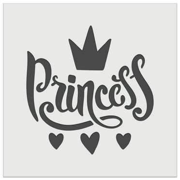 Little Princess Cursive with Crown and Hearts DIY Cookie Wall Craft ...