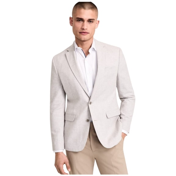 Bar III Mens Slim fit Sport Coat Blazer 48 R White Plaid