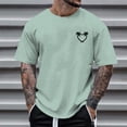 thumbnail image 2 of Gubotare Men's Short Sleeve Tee Shirt Crewneck Short Sleeve Tee Shirt for Men (Mint Green,S), 2 of 3