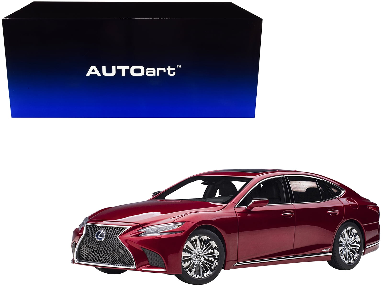 Lexus LS 500h Black with Black Interior 1/18 Model Car by Autoart