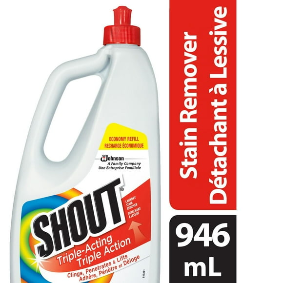 Shout Triple Action Détachant à Lessive, 946 ml Recharge