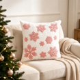 thumbnail image 2 of Clearance! White Christmas Throw Pillow Cover 18x18 Inch, Plush Snowflake Embroidery Decorative Cushion Case, Pillow Cases for Sofa Couch Bedroom Indoor Home Christmas Decor, 2 of 9