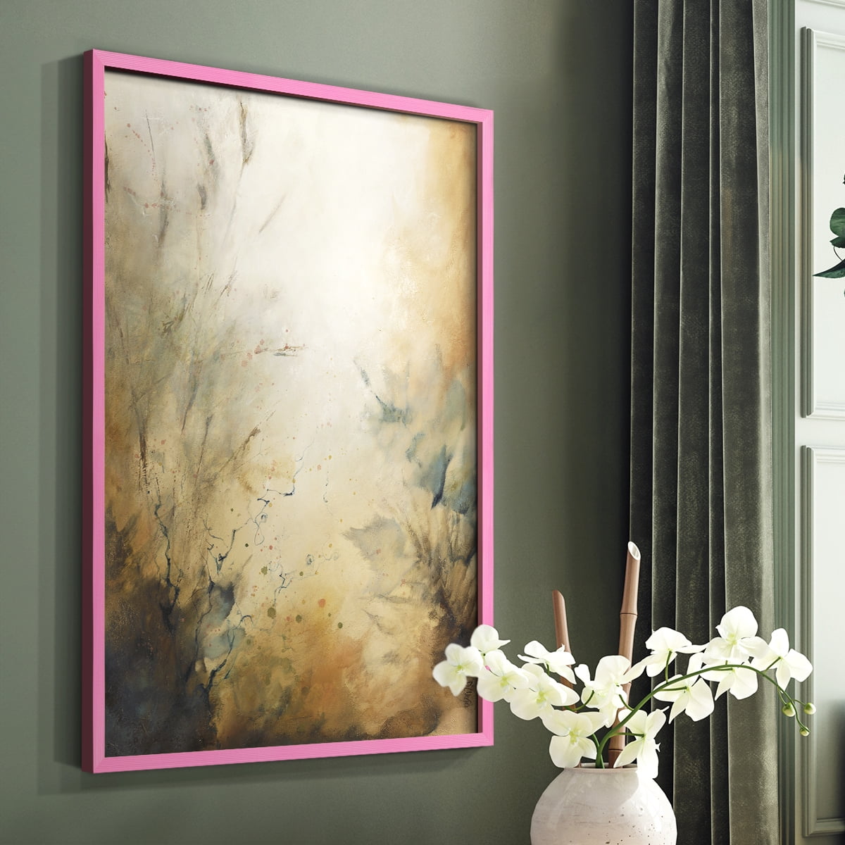 Desert Song I Framed Print in Pink Solid Wood Framed Print No Nail Hanging