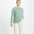 thumbnail image 5 of Aran Woollen Mills Women's Long Sleeve Pullover Sweater, Ocean Mist, Large, 5 of 6
