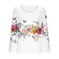 thumbnail image 7 of YueHuiYing Length Sleeve Womens Tops Round Neck Casual Tunic Tops Basic Blouses Pleated Shirts, 7 of 7