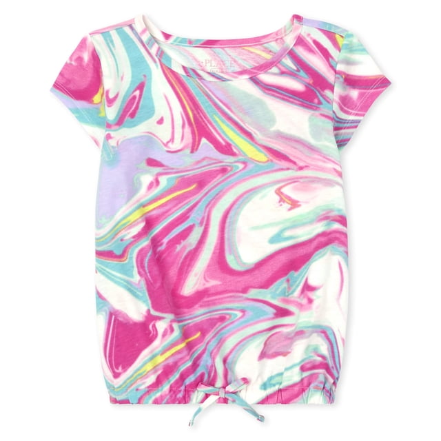 Camiseta The Children's Place para niñas Neon Berry Marble 7-8 años