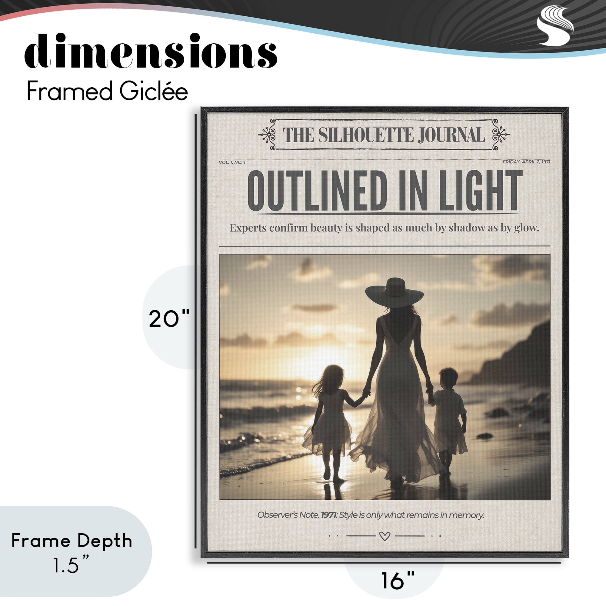 Stupell Industries Outlined In Light Newspaper Black Framed Giclee Art, design by A Barefoot Stylist