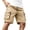 Khaki, variant on Mens Cargo Shorts Multi-Pocket 7" Inseam Lightweight Quick Dry Elastic Waist Drawstring Short Pants Outdoor Hiking Summer Wear