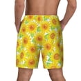 thumbnail image 2 of Lsque Mens Swim Trunks Sunflowers2 Pattern - Bathing Suit Compression Liner - Beach Swim Shorts Swimwear - (S-3XL) - Stretch Quick Dry -X-Large, 2 of 9