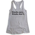 thumbnail image 1 of Kinda Care Kinda Don't Tank Top, Ladies Racerback Tank Top, Lazy Tank, Chill Tank, Heather Gray, Small, 1 of 3