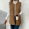 thumbnail image 2 of Diufon Womens Long Vest Fall Winter Fuzzy Fleece Cardigan Casual Sleeveless Warm Outerwear with Pockets, 2 of 9