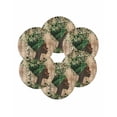 thumbnail image 7 of 13 Inch Round Placemats Set of 6, Sage Green Black Women Non Slip Heat Insulation PP Table Mats, Spring Eucalyptus Brown Wooden Washable Place Mats for Kitchen Dining Party Table Decor, 7 of 7