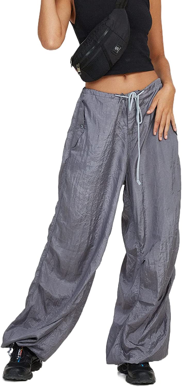 DanceeMangoo y2k Baggy Pants for Women Striped Mid Waist Loose 