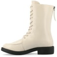 thumbnail image 3 of Journee Womens Nikks Lace Up and Zip Entry Almond Toe Booties, 3 of 10