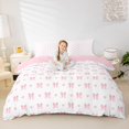thumbnail image 3 of Manfei Cartoon Cute Bowtie Duvet Cover Queen,Kawaii Loves Pattern Bedding Queen Size,Pink Bow Tie Bedding Accessories For Girls Kids,Luxury Bedroom Decor Reversible（No Comforter）,3-Piece, 3 of 6