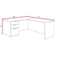 thumbnail image 2 of Regency Legacy 60 x 77 in. L Desk with Single Full Pedestal Drawer Unit- Ash Grey, 2 of 8
