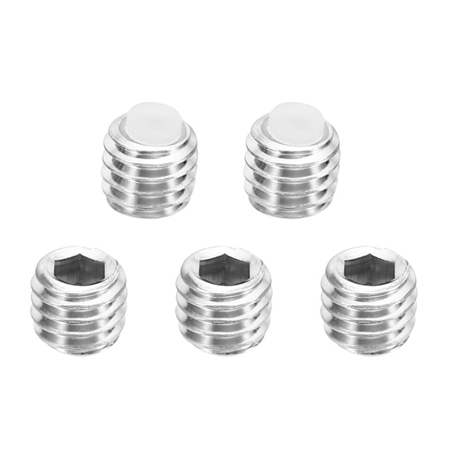 Unique Bargains M6x5mm Nylon Tip Grub Screw Hex Socket Head Cup Point Anti Slip Set Screws Internal Hex Drive Hardware 5 Pack