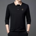 thumbnail image 2 of Camisa Polo De Color Sólido Manga Larga Hombres Moda Coreana, 2 of 6