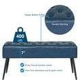 thumbnail image 5 of Abble 38" Wide Upholstered Entryway Bench, Tufted Ottoman Bench, Small Bed Room Bench, Casual Dining Room Bench, Blue, 5 of 7