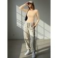 thumbnail image 6 of MOYIKO Crewneck Long Sleeve Body Suits Womens Slim Fitted Tight Basic Tops, 6 of 7