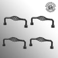 thumbnail image 2 of Renovators Supply Black Birdcage Cabinet Pull 5.3" L Wrought Iron handles Rust Resistant Decorative Pulls for Kitchen Drawer w/Screws Pack of 4, 2 of 8