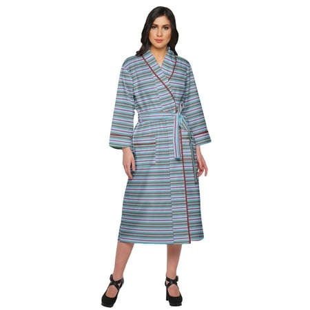 

Moomaya Printed Long Robe With Pockets Cotton Bride Getting Ready Dress
