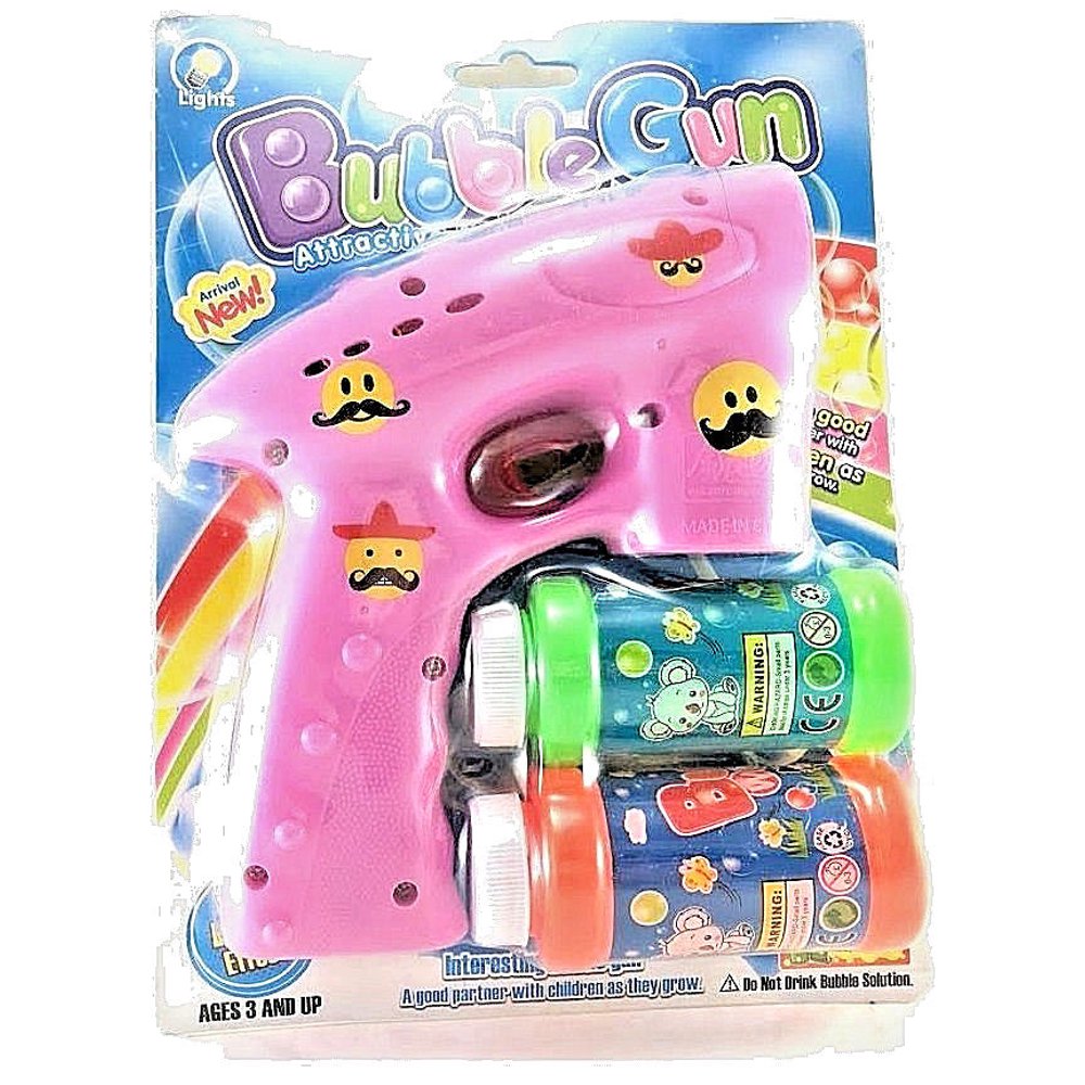 Emoji Bubble Shooter Gun With Sirens And LED Light 2 Bubble(Asst