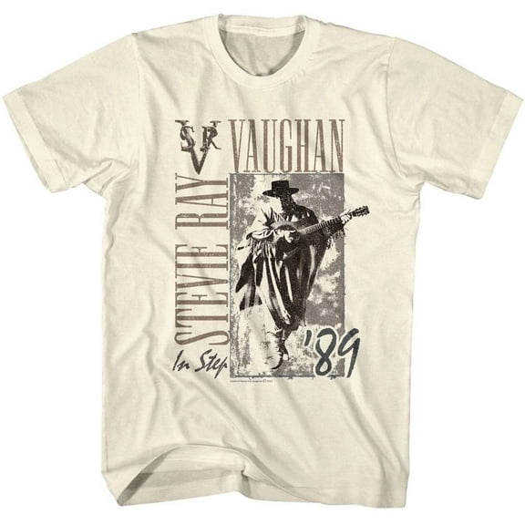 Stevie Ray Vaughan In Step 89 Men's T Shirt (Ivory, AdultM)