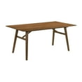 thumbnail image 4 of Channell 6 Piece Walnut Wood Dining Table Set with Bench in Orange Fabric, 4 of 7