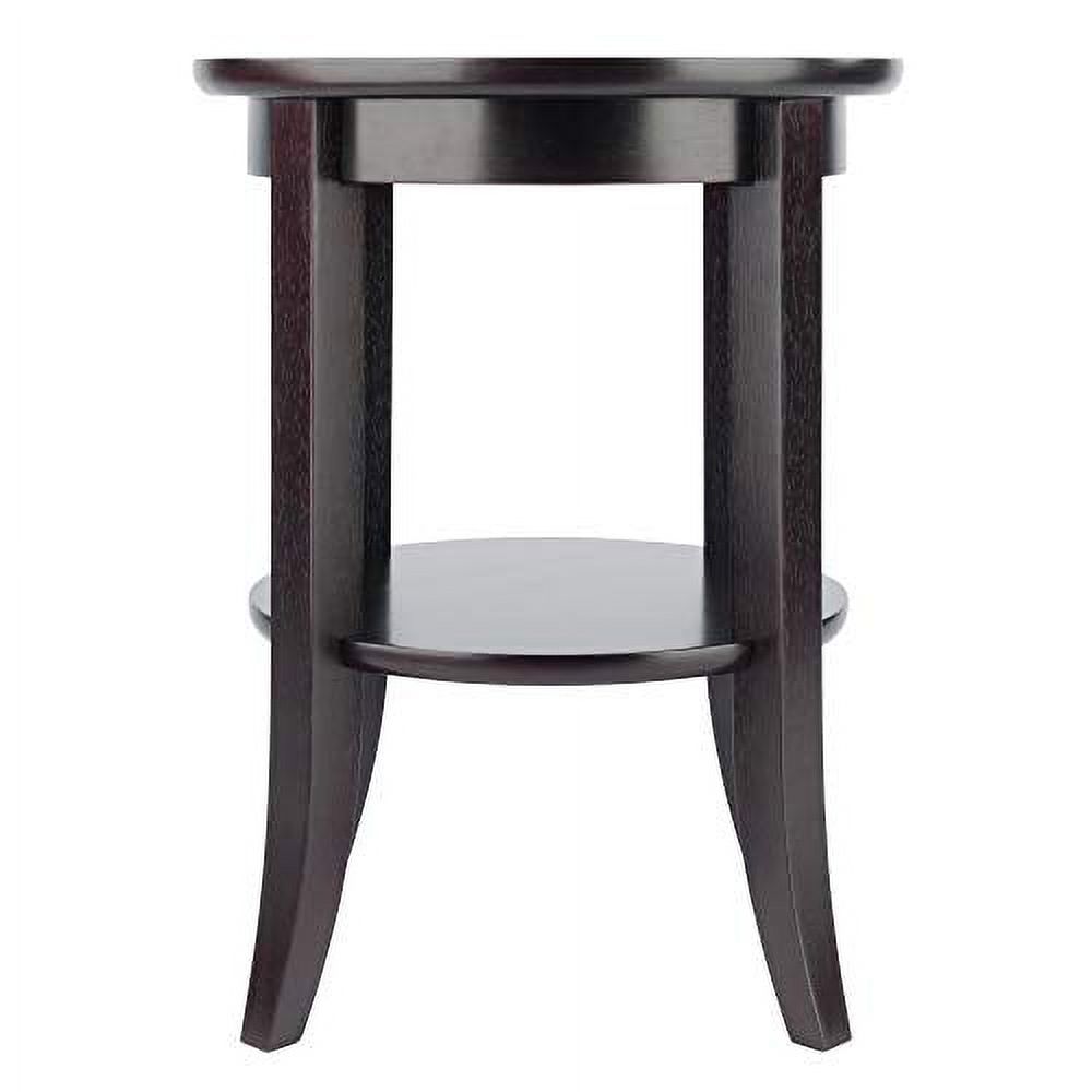 Winsome Wood Genoa Round End Table with Glass Top, Espresso Finish - image 2 of 4