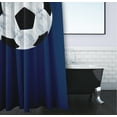 thumbnail image 3 of Simply Daisy 70" W x 73" H Soccer Ball Geometric Print Polyester Shower Curtain, Navy, 3 of 3