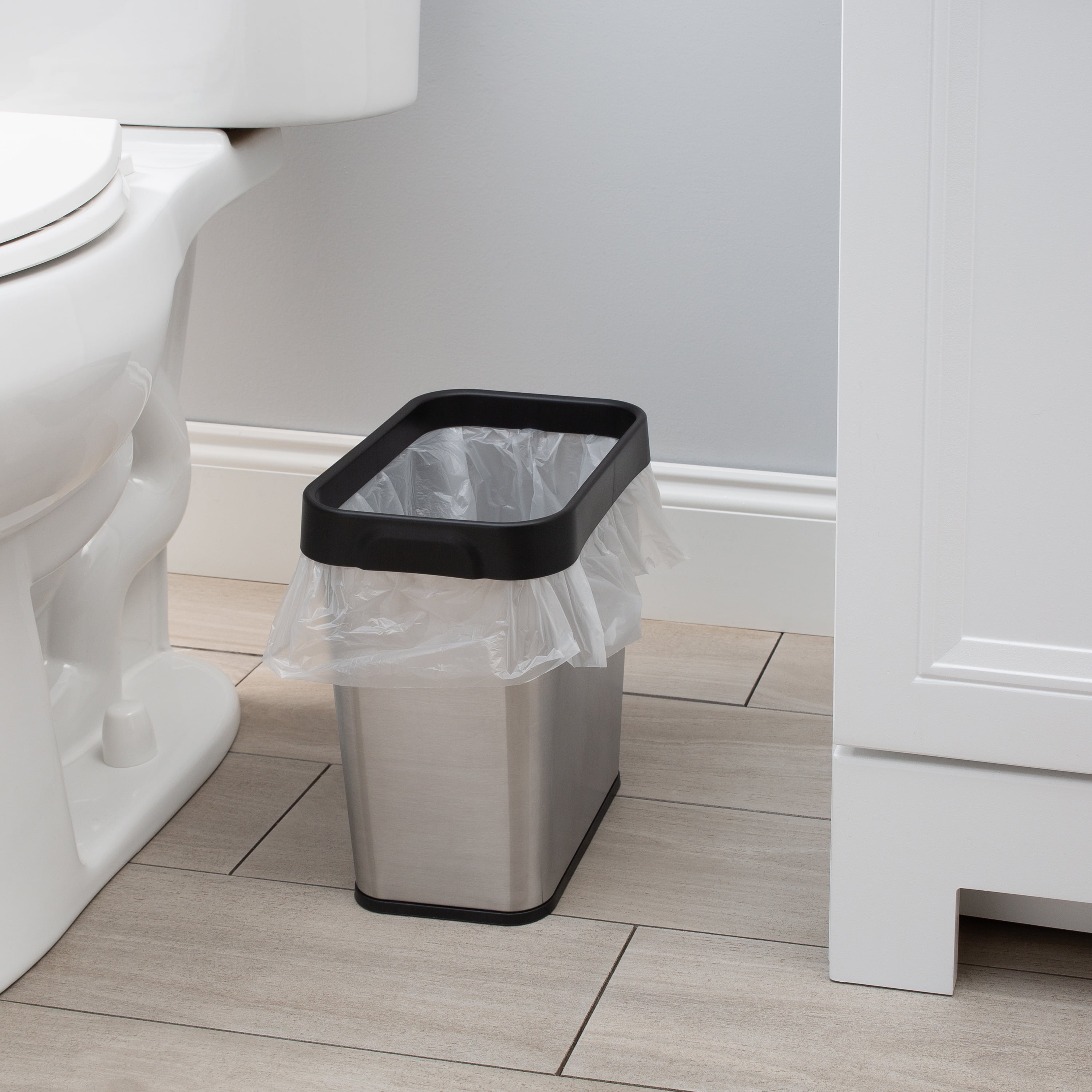 Bath Bliss 2 Pack 8L Stainless Steel Waste Bin