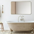 thumbnail image 2 of Nettuno 48" Rectangle Bathroom/Vanity Brushed Gold Aluminum Framed Wall Mirror, 2 of 15
