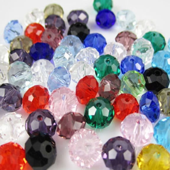 LOLIPPYY 150Pcs Golden Crystal Beads for Jewelry Making Faceted Glass Beads for Bracelet Design